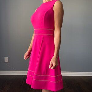 Calvin Klein Lattice-Trimmed Sleeveless Dress - Size 2